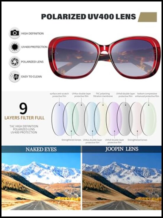 Oversized Butterfly Sunglasses Polarized UV400 Acetate Arms TR90 Frame main image 5